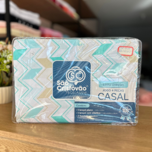 Jogo de Cama 100% Algodão 4 peças Casal